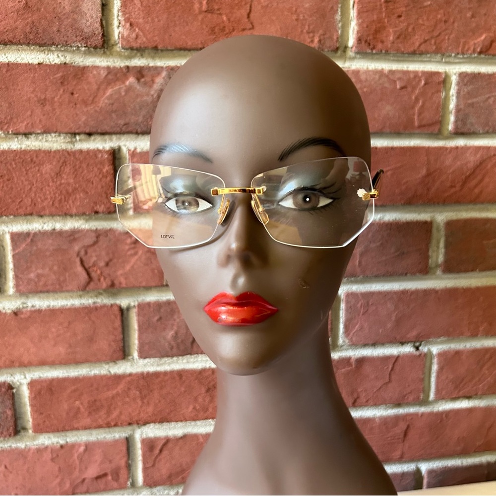 •Loewe LW50022U 030 Gold Rimless Eyeglasses Frame Made In Italy